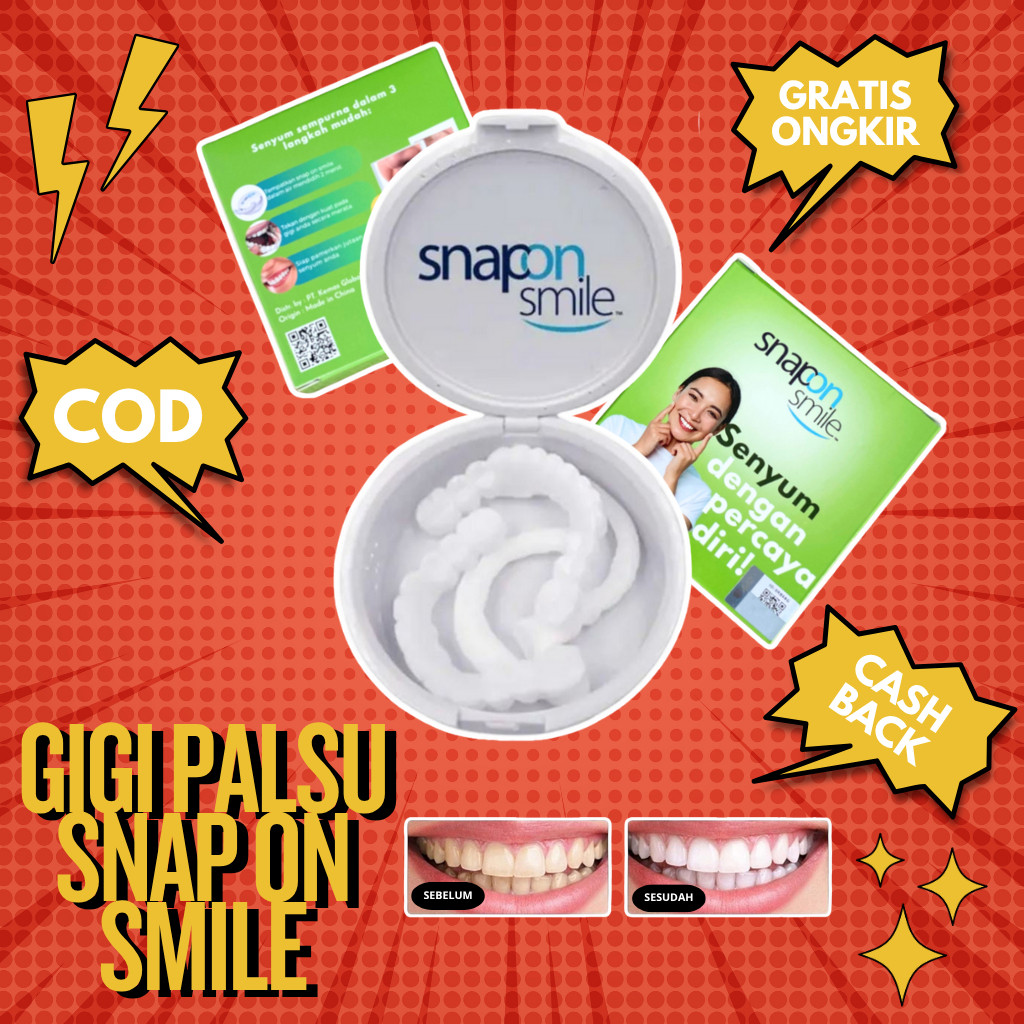 { TOP 1 GIGI PALSU} Snap On Smile Gigi Palsu Set Atas Bawah - Gigi Palsu Resin Silikon Awet Kuat - P