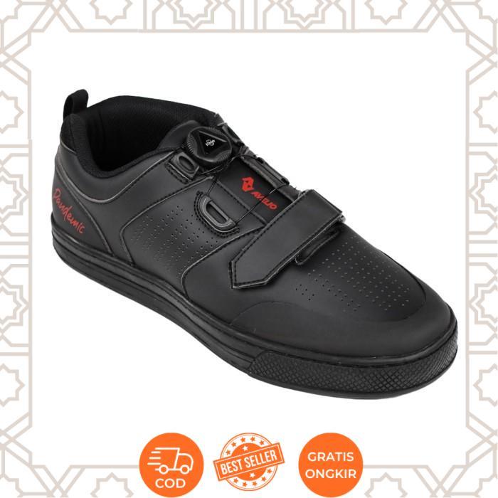 Avelio Shoe Pandemic Edition Sepatu Sepeda Flat Non Cleat Multi Purpose - Hitam, 44 -Eclips