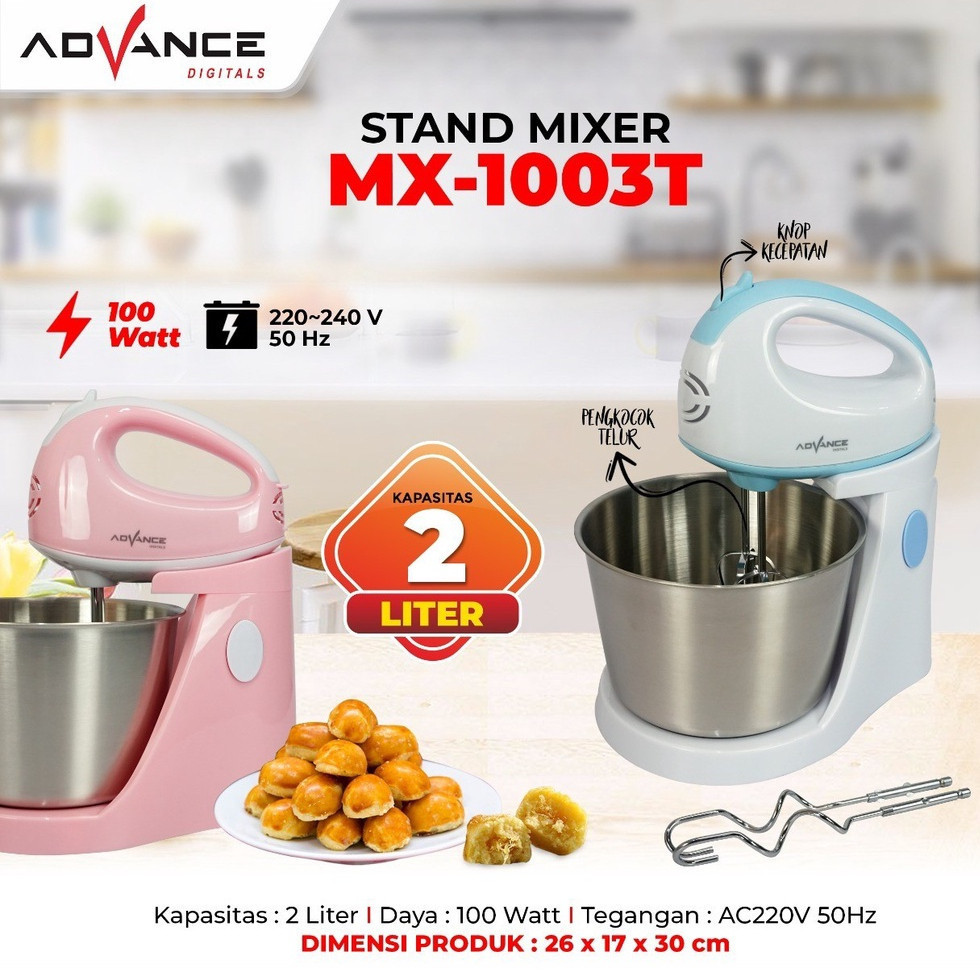 Mixer Duduk Advance MX1003T - Stand Mixer 2 Liter