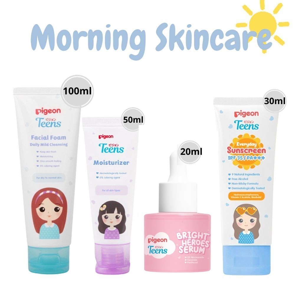 Paket lengkap siang & malam skincare  |Pigeon Teens