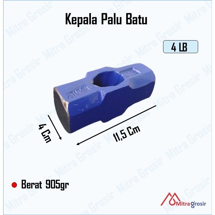DHA Palu Bodem Martil Besar 4 Lb / Palu Besi Kepala Bogem Godam Bodem Batu Tanpa Gagang Kayu Fiber 4