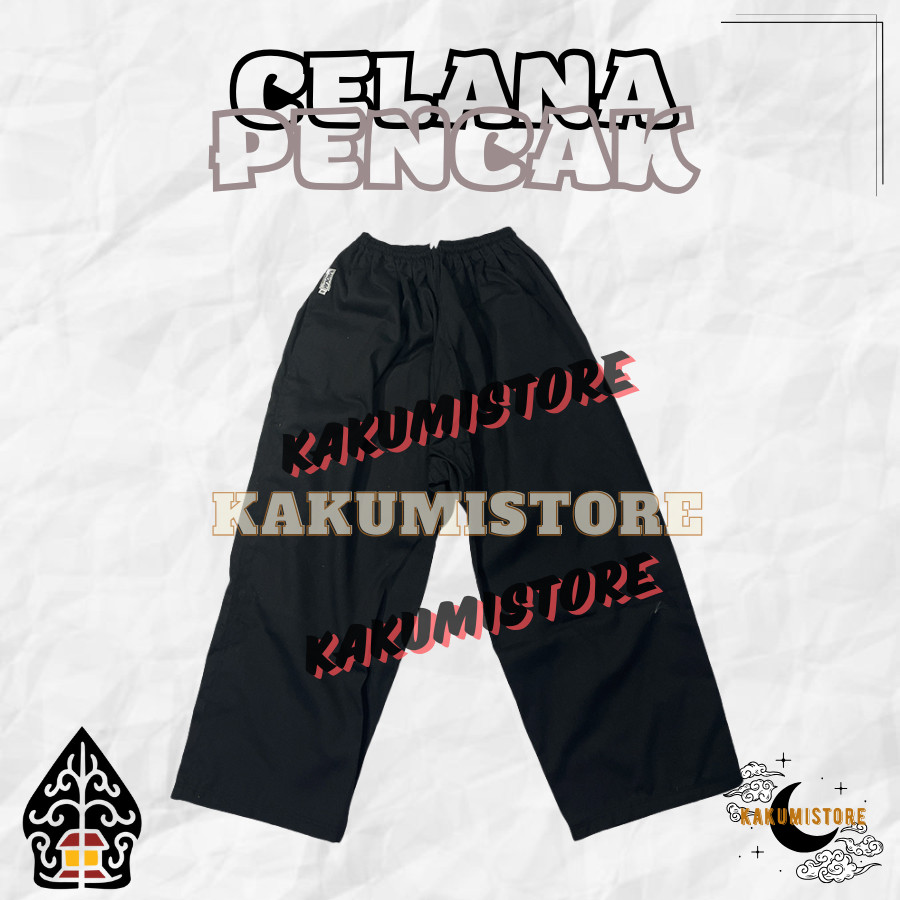 Celana Pencak Celana Silat Komprang Hitam Anak Dewasa