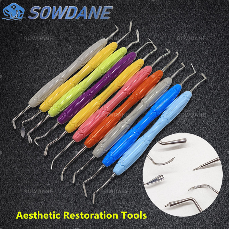 Spatula Resin Komposit Gigi untuk Restorasi Estetis Set Alat Pengisi Resin Set Alat Restorasi Gigi S