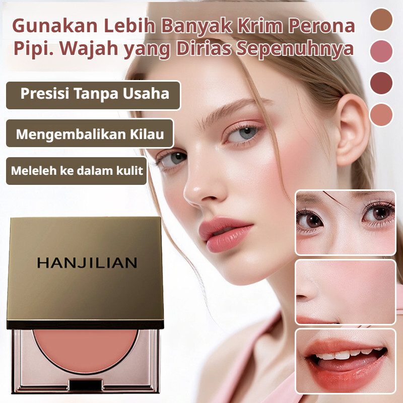 [3in1 Multifungsi Efek Cerah] Cream Blush Premium 4in1 Pemerah Bibir Eyeshadow Contour/Cream Blush M