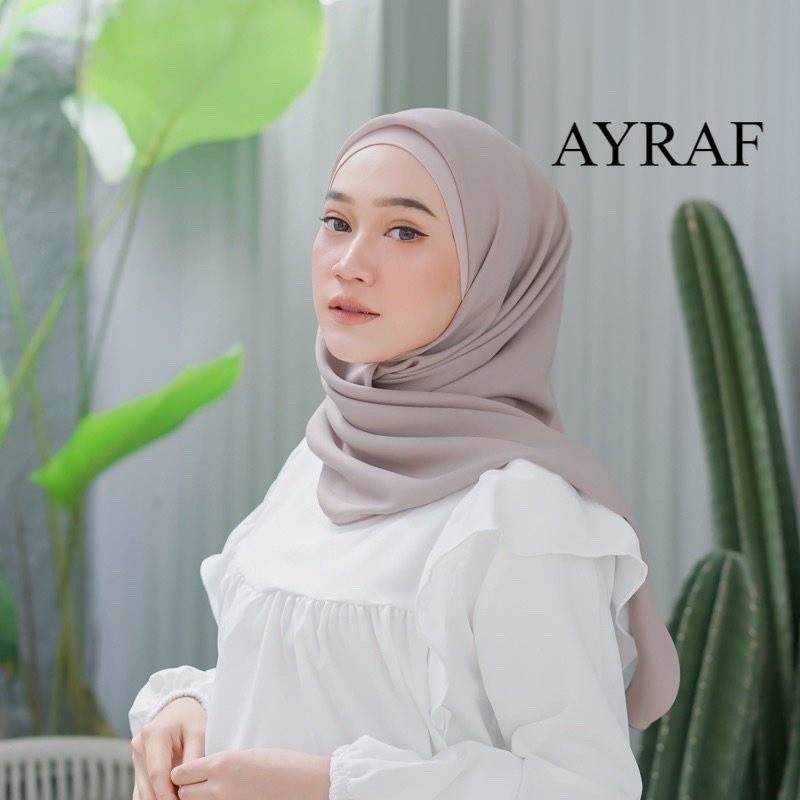 hijab segiempat bella square bahan pollycotton size 110x110/hijab kerudung bella square warna coklat