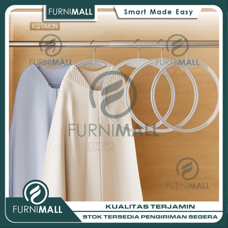 FURNIMALL Hanger Hijab Bulat Display Jilbab Khimar Bergo Model Lingkaran untuk Toko Fashion dan Ruan