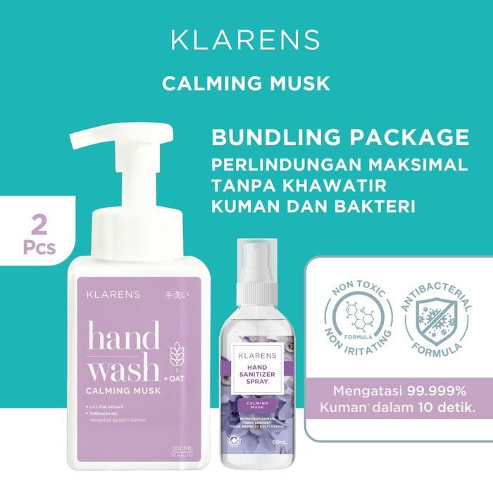Hand Wash Klarens Sweet Honeydew 300ml + Klarens Honey dew 60ml - Calming Musk