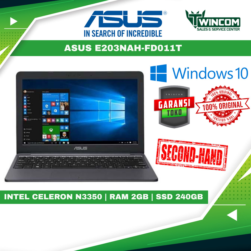 Notebook Asus E203NAH, Celeron-N3350, RAM 2GB / SSD 240GB