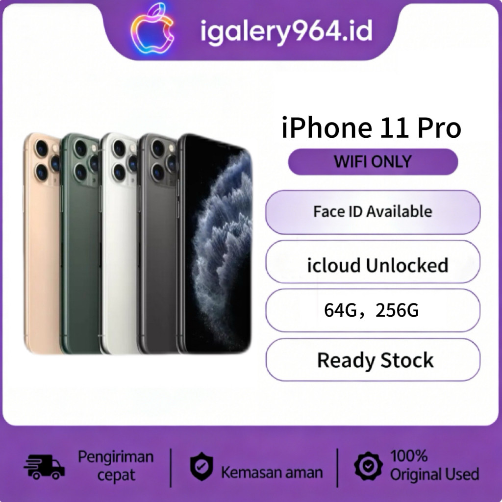 HP IPHONE 11 PRO WIFI ONLY 64GB/128GB/256GB Bekas Second Original Mulus Fullset Game/Live/Merekam Vi