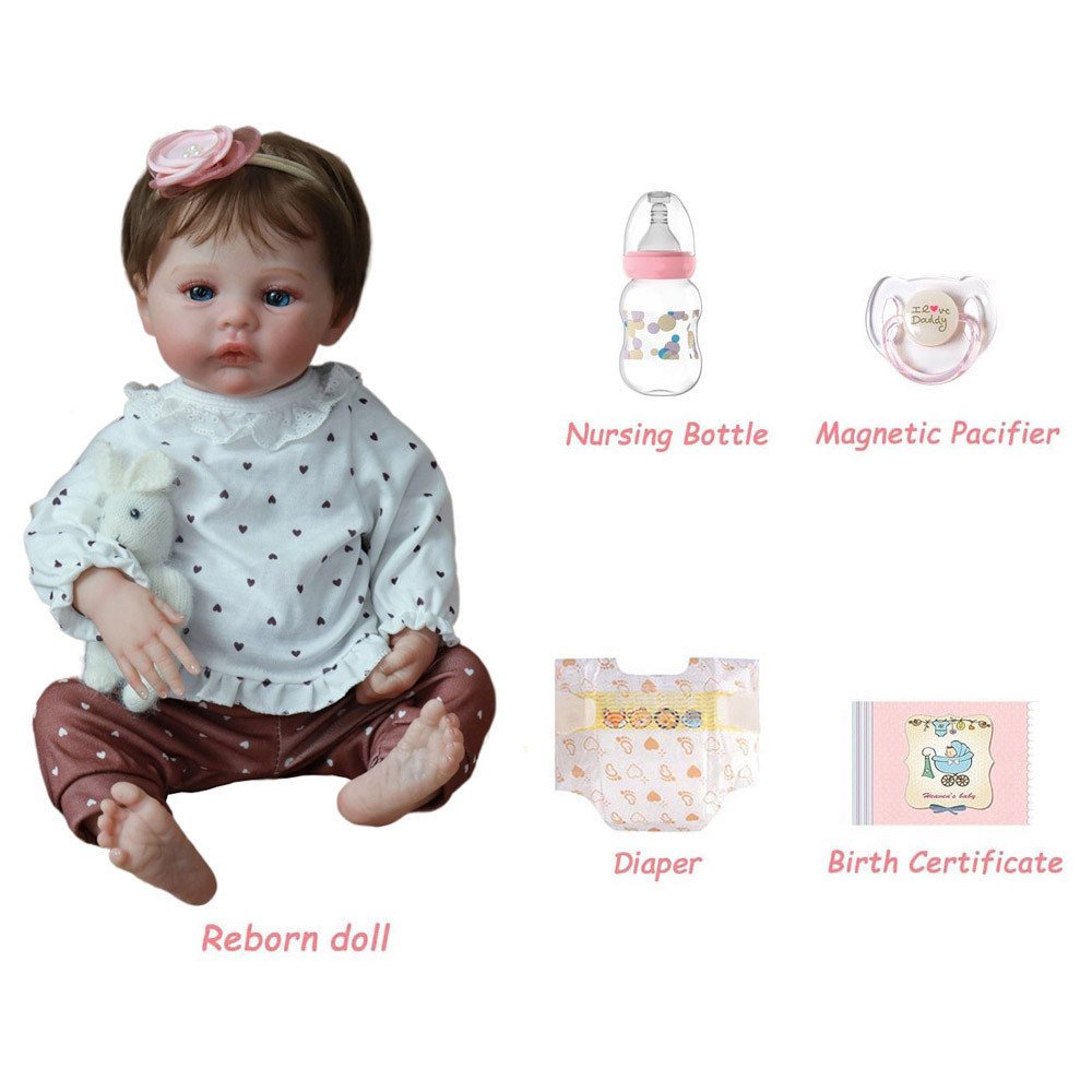 48cm Reborn Baby Real Doll Full Body Silicone Vinyl Bebe Girl Already Finished Painted Realistic Ali