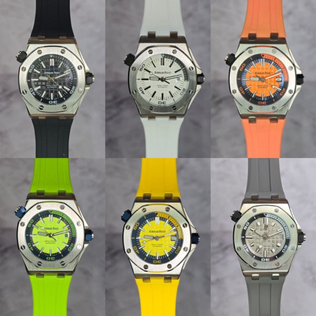 Jam tangan baru Automatic Sporty Diver Funky Rubber strap