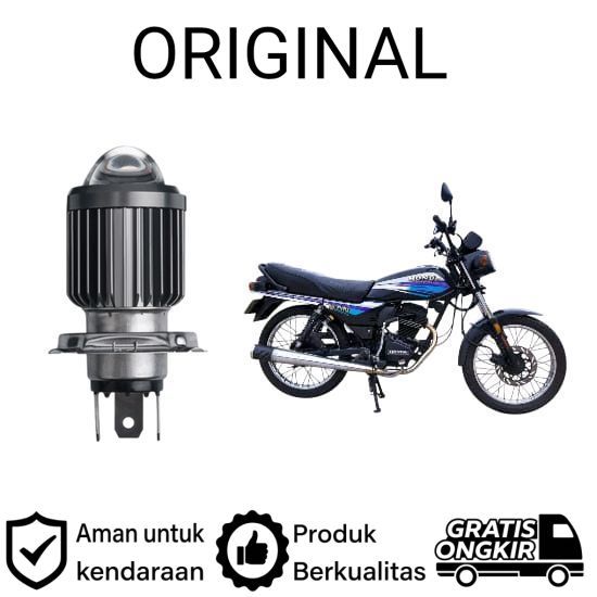 AM 1pcs Lampu depan LED H4 Laser Putih motor Honda GL Pro