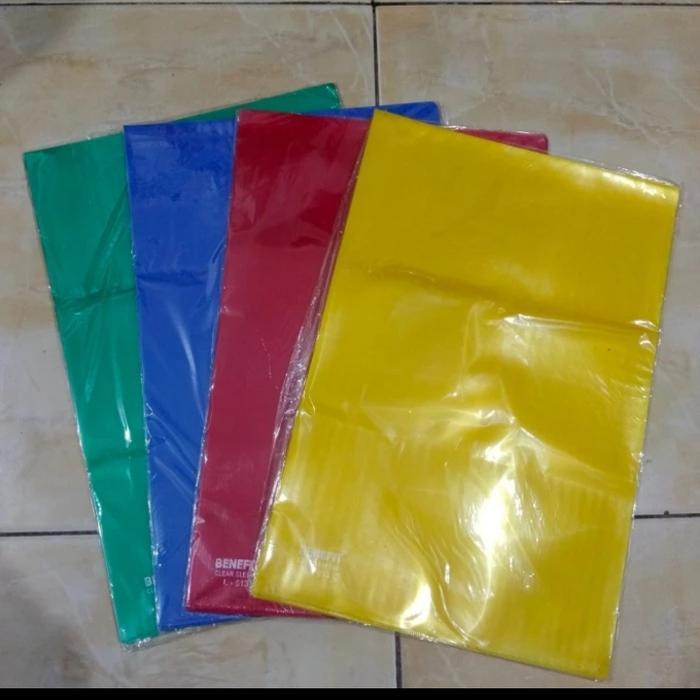 map plastik/clear sleeves/map L transfarans/1 pak - Merah