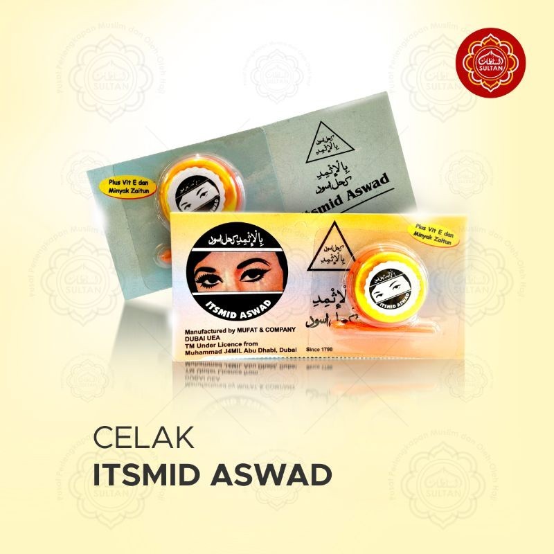 Celak Arab Bubuk Itsmid Original Waterproof Asli Hitam Sifat Mata Eyeliner Halal Tahan Lama Anti Air