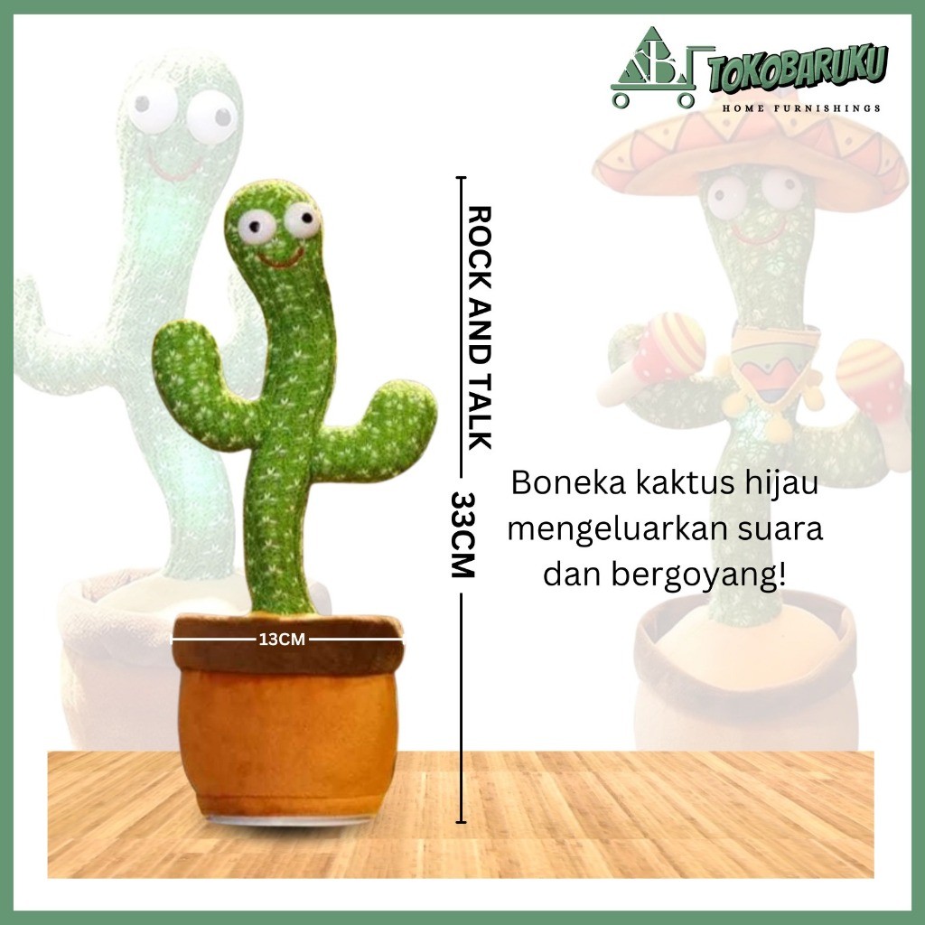 (KEYA) Boneka Kaktus Berbicara Joged Menari Dan Menyanyi