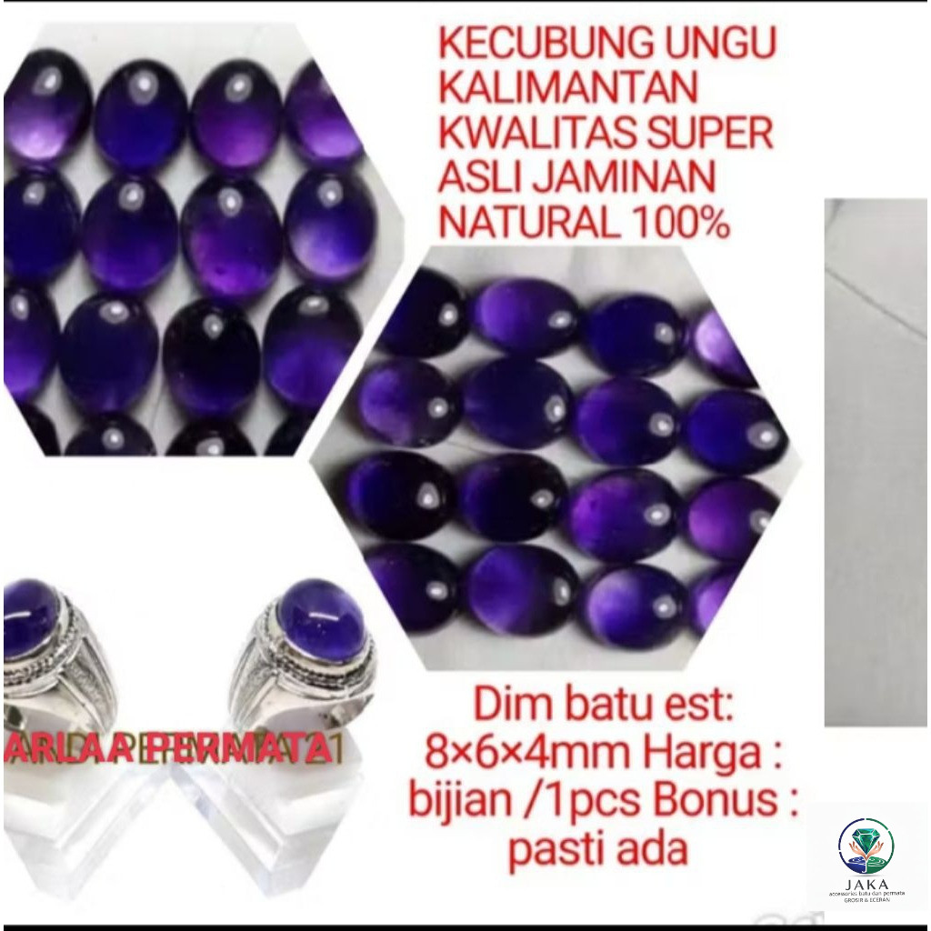 CINCIN BATU KECUBUNG UNGU AMETIS MINION ASLI NATURAL 100%