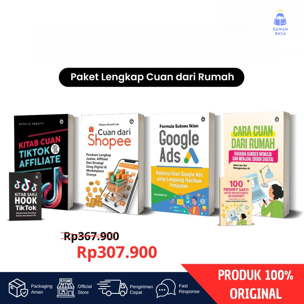 Paket Bundling Lengkap Cuan dari Rumah | TikTok Affiliate, Shopee, Google Ads & Cara Cuan Dari Rumah