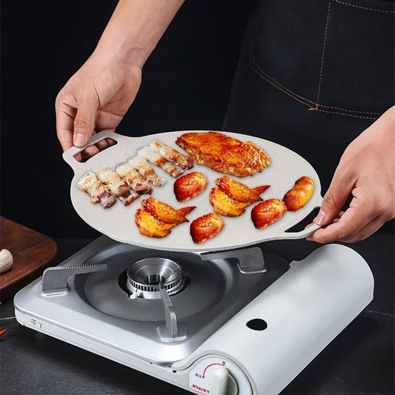 Nonstick Camping Round Frying Pan Cookware Piic Outdoor Barbecue Grill Skillet Griddle Pancake Cooki