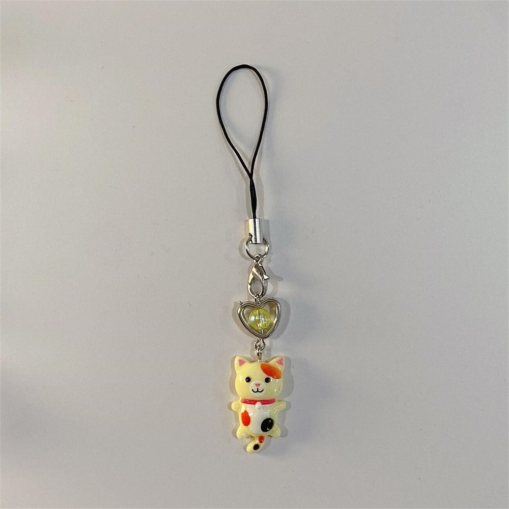Phone Accessories Cat Pent Cat Phone Strap Anti Lost Cellphone Chain Y2K Phone Charm Heart Key Ring 