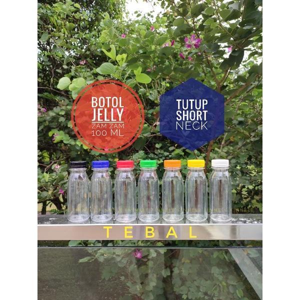 Isi 100 Pcs Botol Zam Zam 100 ml / Botol Jelly 100 ml / Botol Plastik 100 ml / Botol Pudot - Hitam, 