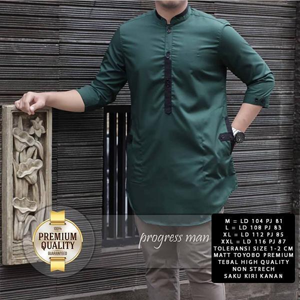 Koleksi Lebaran SNOWSHOP  Baju Muslim Pria Baju Koko JENKO Kerah Shanghai M, L, XL & XXL Kancing Tan