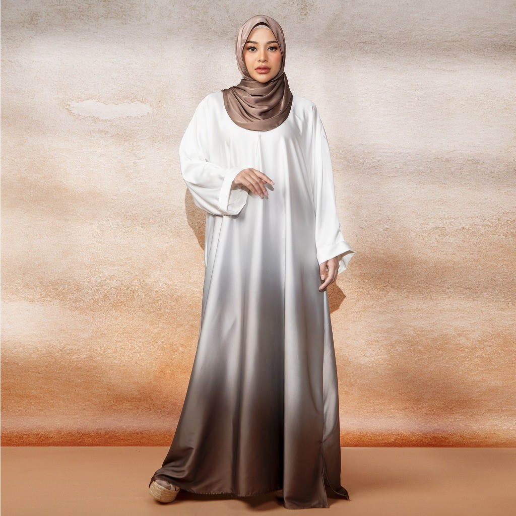 Lozy Hijab - Hanum Abaya Dress (Abaya Gamis Dress Gradasi Warna Bahan Armani Silk)