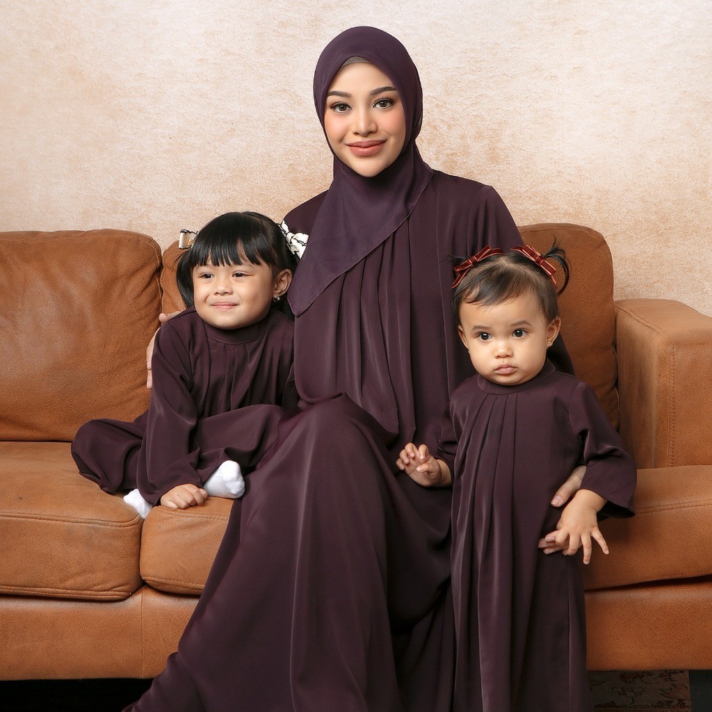 Lozy Hijab - Azura Abaya Dress Kids (Abaya Gamis Anak Perempuan Couple Set Ibu Bahan Cool Touch Anti