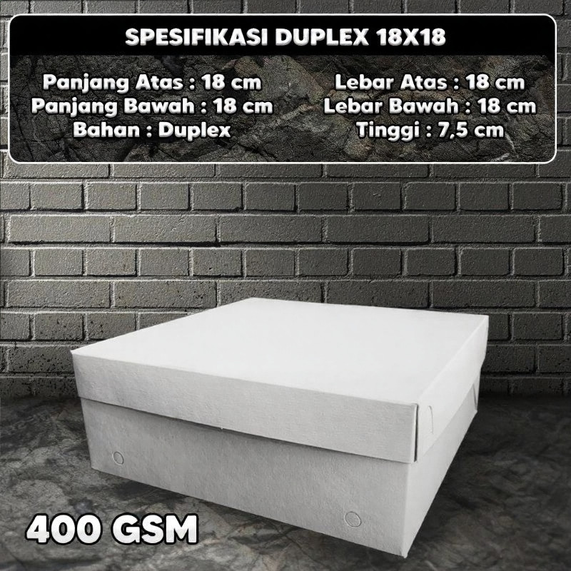 Dus Box Nasi 18x18 / Dus Catering Putih 18x18 400Gram Isi 50 Pcs