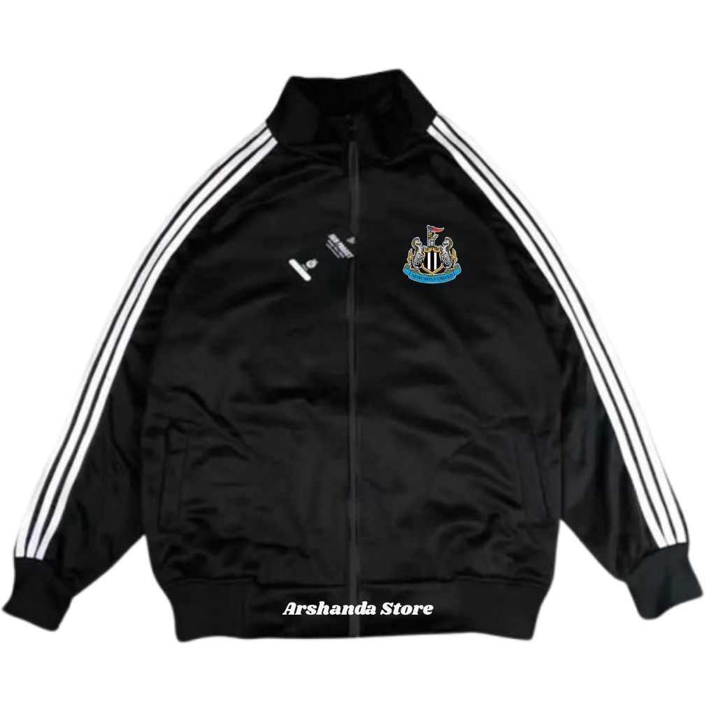 Track Jacket Unisex Black With White Stripe Newcastle United