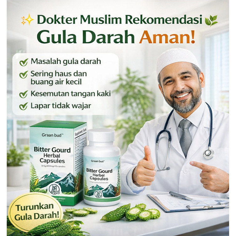 [ Turunkan Gula Darah Dengan Cepat ] Asli Suplemen Kapsul Penurun Gula Darah Alami -Green Bud Bitter
