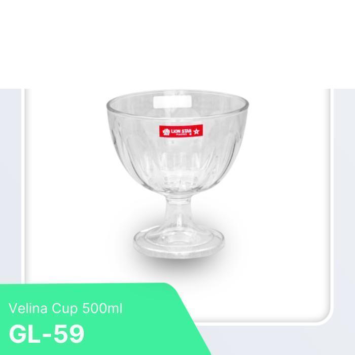 LION STAR Gelas Plastik Ice Cream / Gelas Es Krim Velina Cup 500ml GL-59