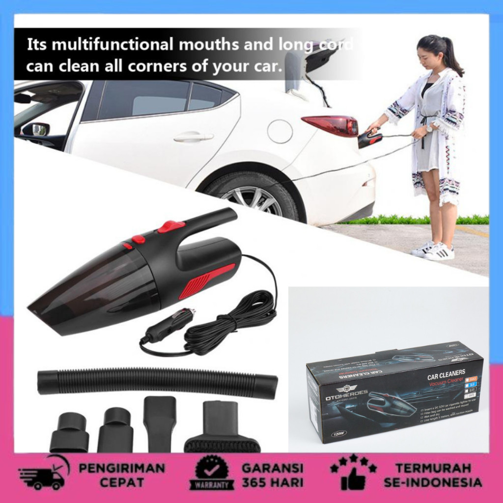 Vacuum Cleaner Penyedot Debu Mobil 12V120W Vakum Clener Rumah Penyedot Debu Original Daya Hisap Kuat
