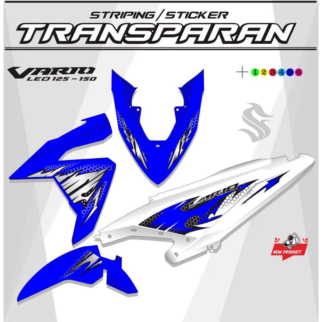 Striping transparan Vario 125-150 Led Old New desain Stiker Striping Vario Click 125 2015-2018