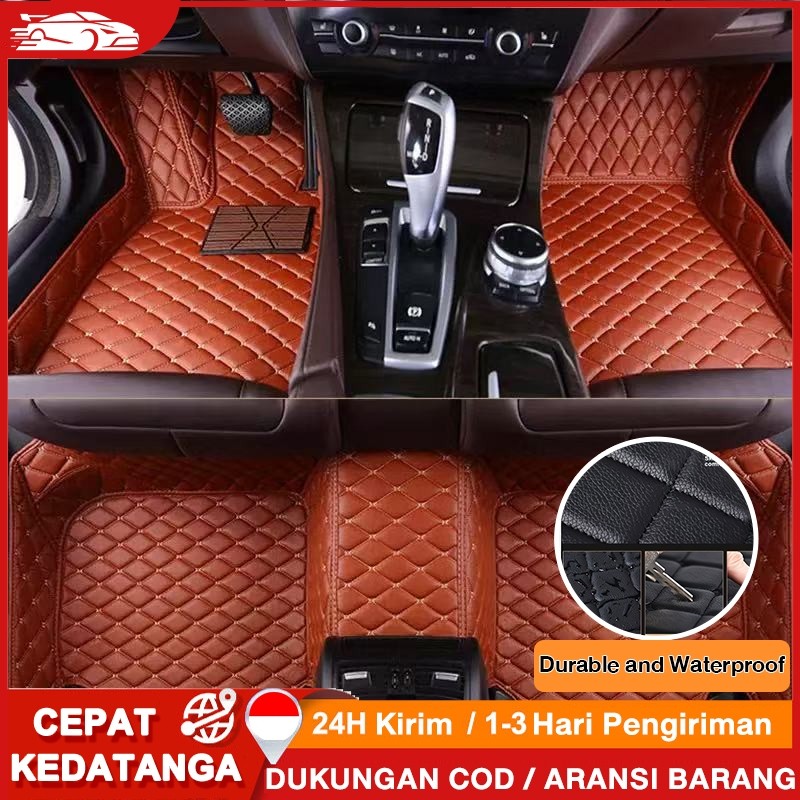 HJ - universal car mats leather 5pcs -Karpet mobil kulit karpet mobil universal kulit waterproof pre