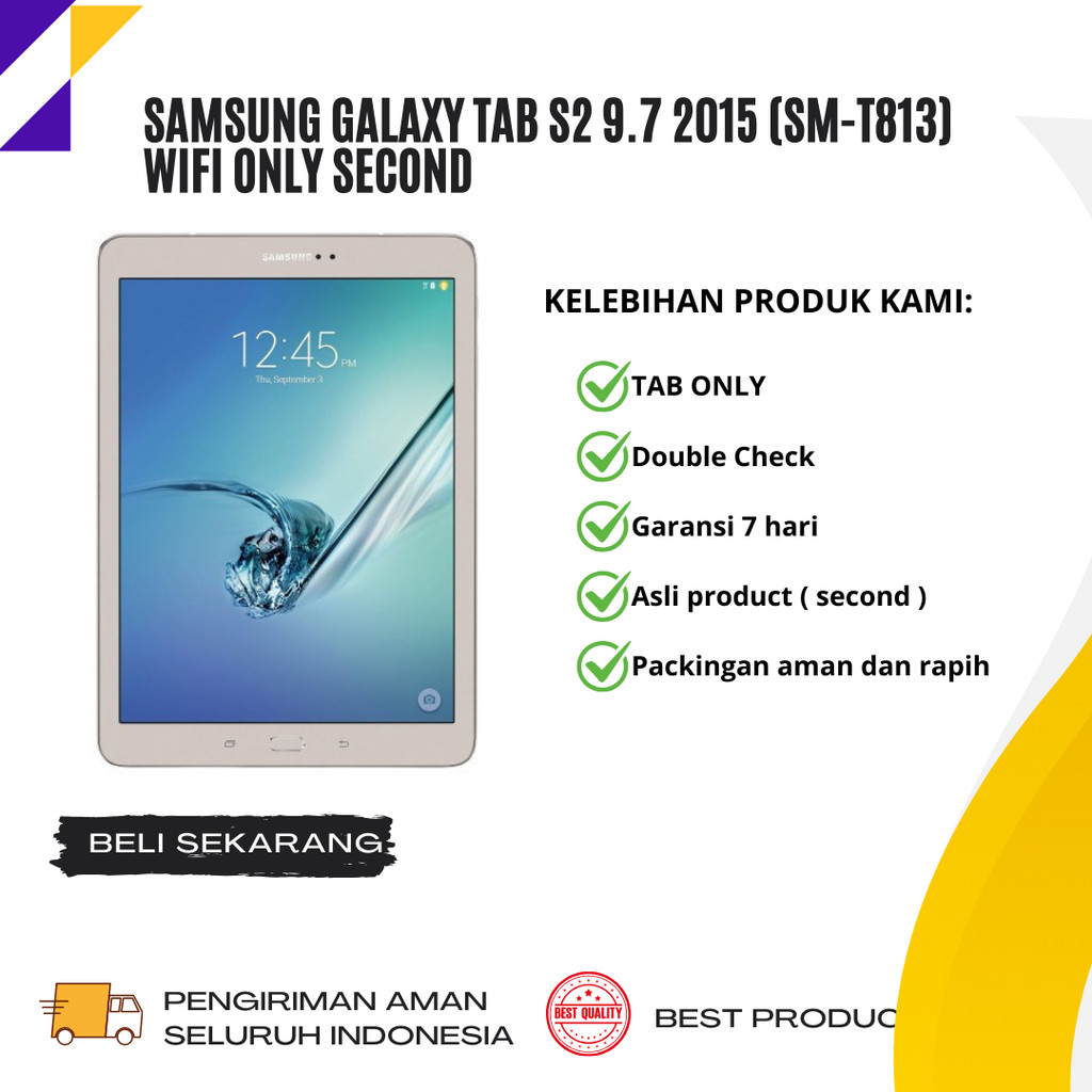 Samsung Galaxy Tab S2 9.7 2015 (SM-T813) Wifi Only Second ORIGINAL