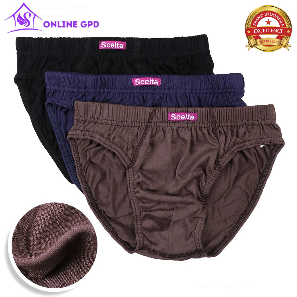 Scelta Pamulang 1Pcs Celana Dalam Pria Cd Cowok Laki Laki Men'S Underwear Eceran Sm 102 Scelta Pamul