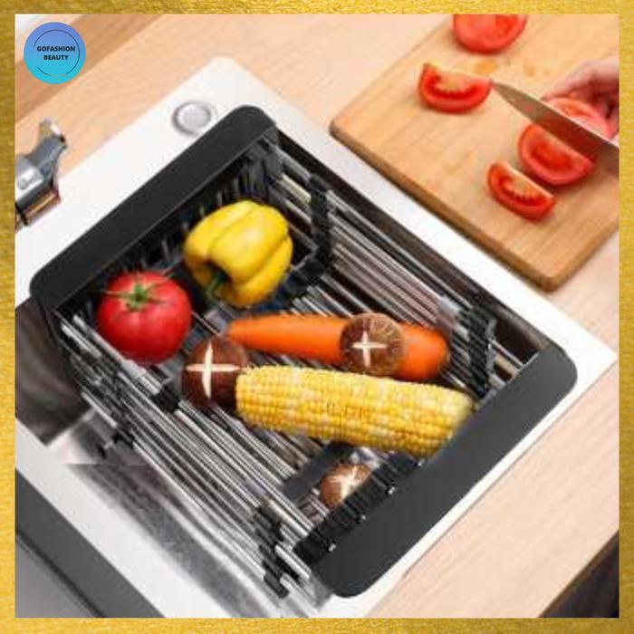 Rak Peniris Wastafel Anti Bakteri Alat Bantu Cuci Piring Gelas Perabot Dapur Buah Sayur Kering Lebih