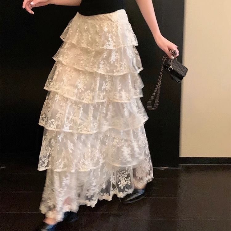 Fashion Lace Puffy Cake Skirt for Women