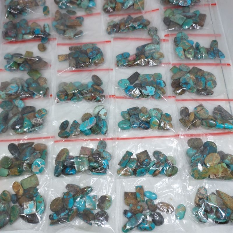 borongan murah pirus persia mini / pirus biru hijau urat emas hitam / random asli natural