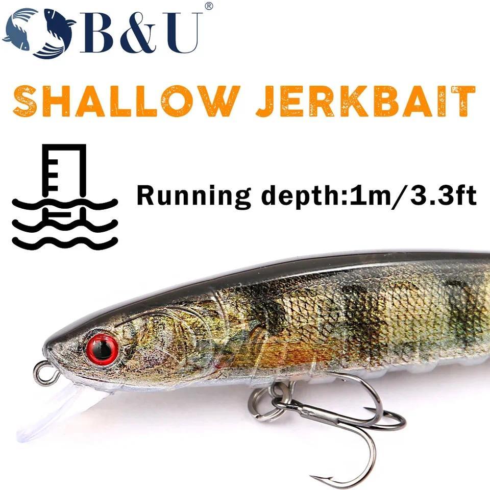 B&U Suspending Wobbler JERK MINNOW Fishing Lure Long Casting Minnow Lure Hard Bait Quality Professio