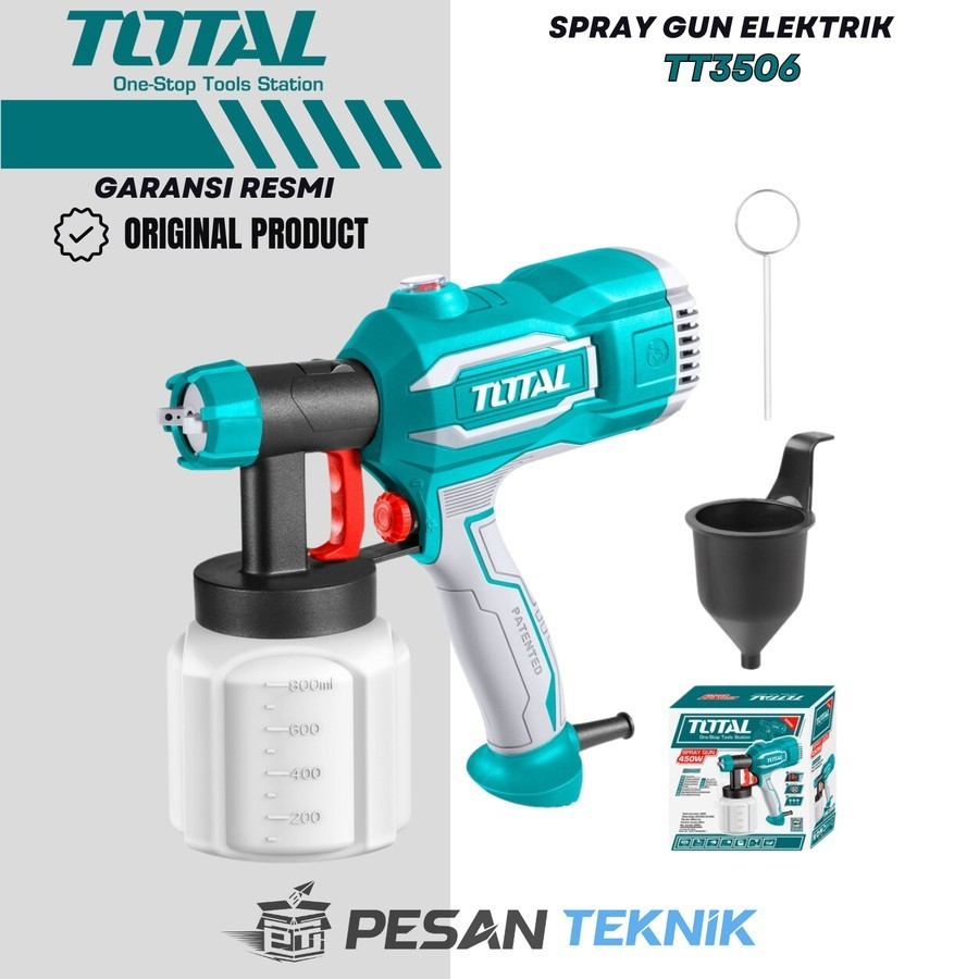 TOTAL TT3506 mesin cat Spray Gun Elektrik Portable SprayGun Listrik