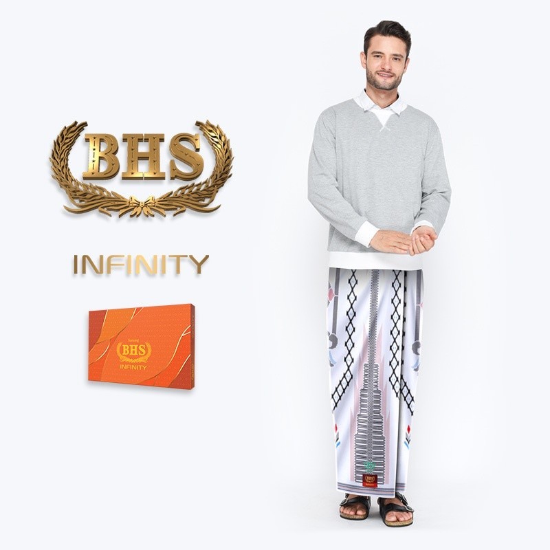 Sarung BHS Infinity Gold Motif V32 PKG Putih