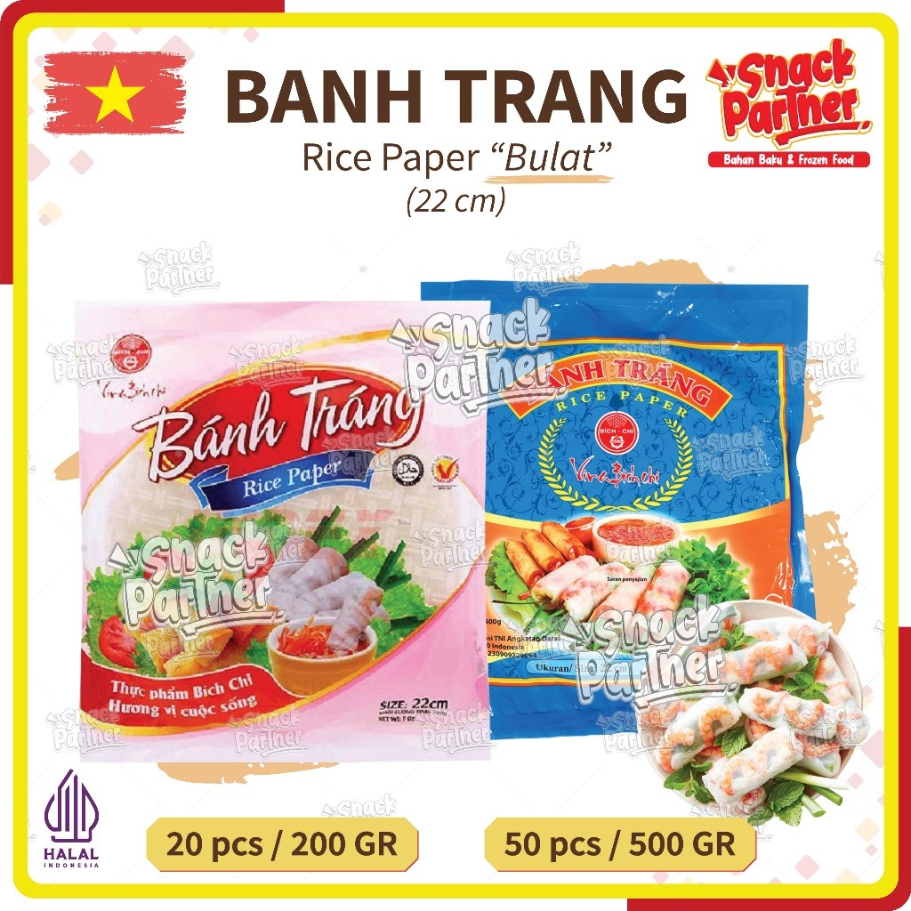BANH TRANG RICE PAPER  200 400 GR Diameter 22 cm - Kulit Lumpia Vietnam Rice Roll Spring Roll 22cm