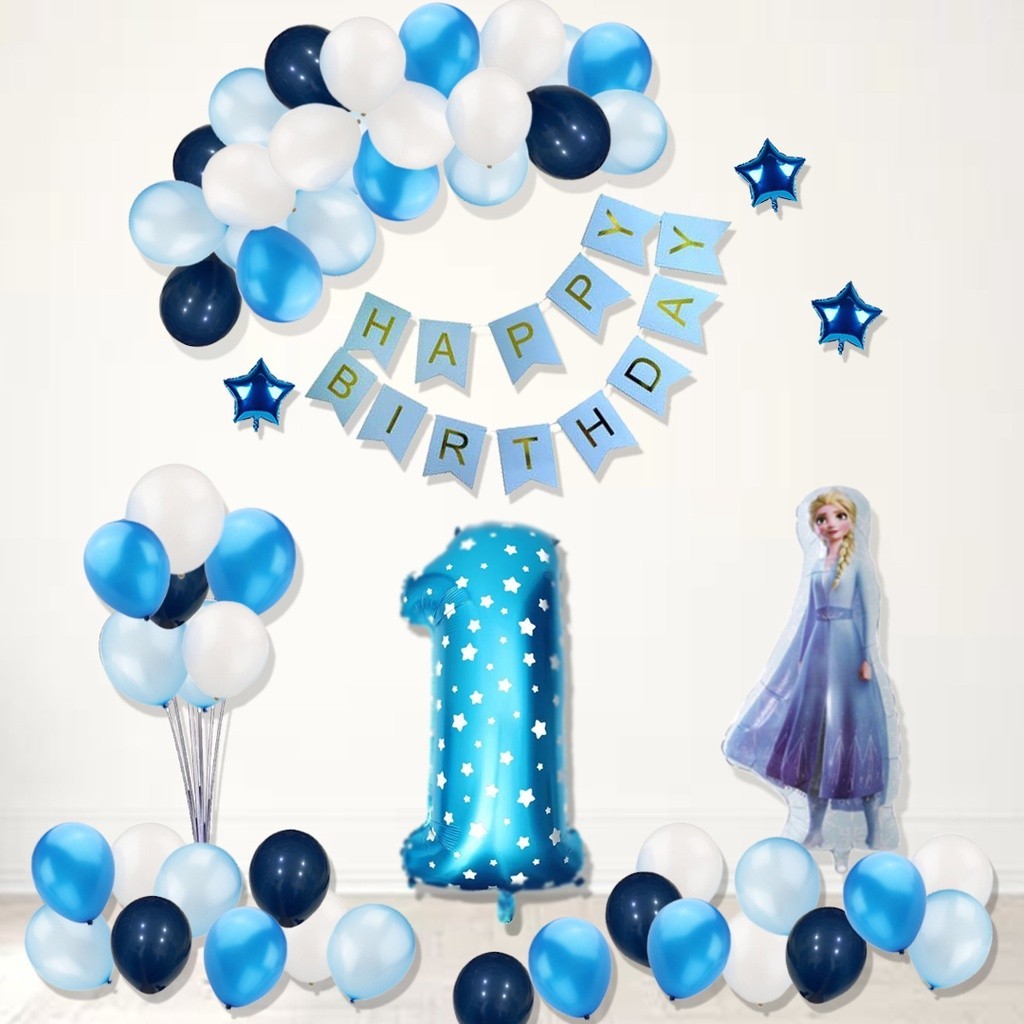Paket Dekorasi Balon Ulang Tahun Frozen / Elsa