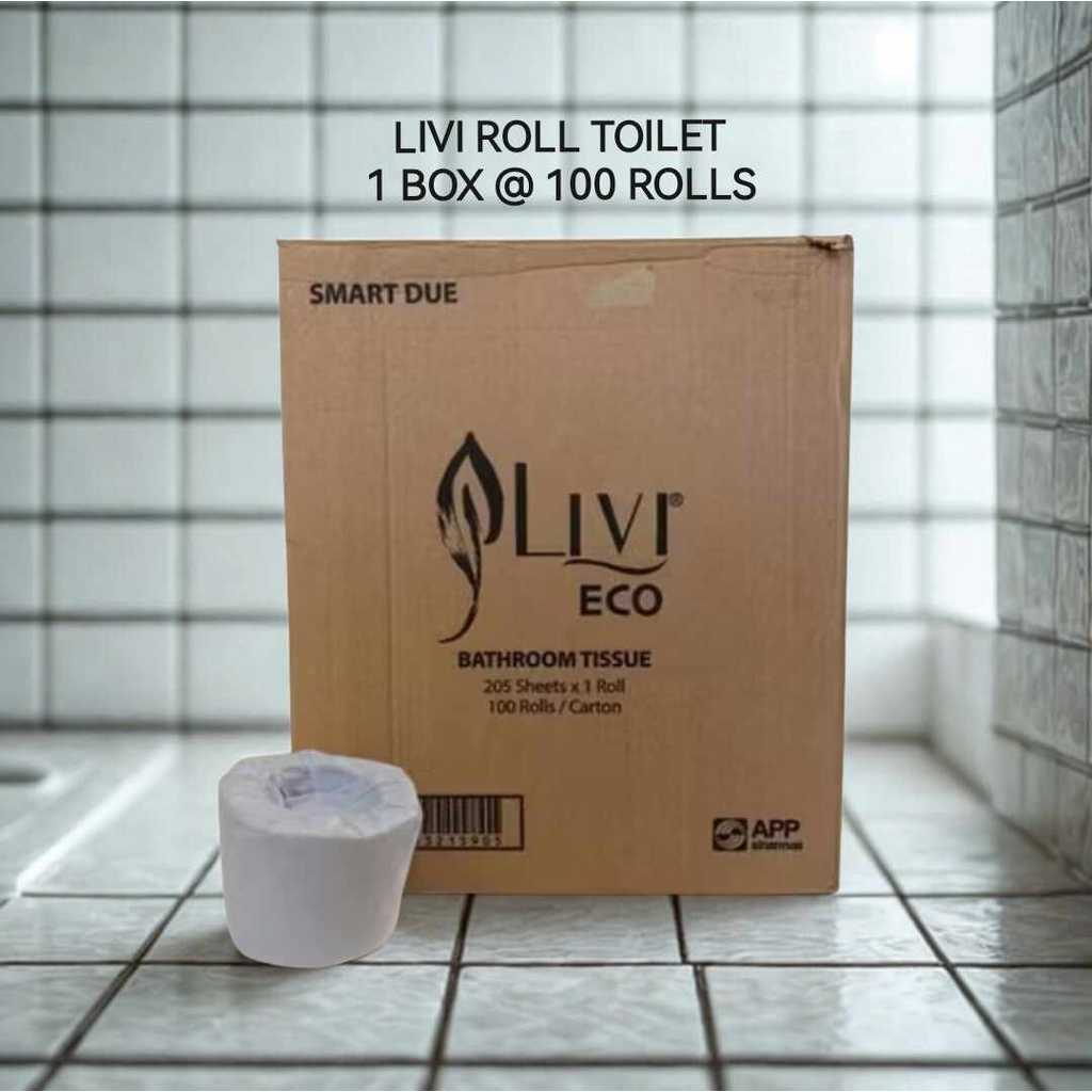 Livi Roll Toilet Smart  Due 205's  Box 100 pcs Tissue 1 Karton