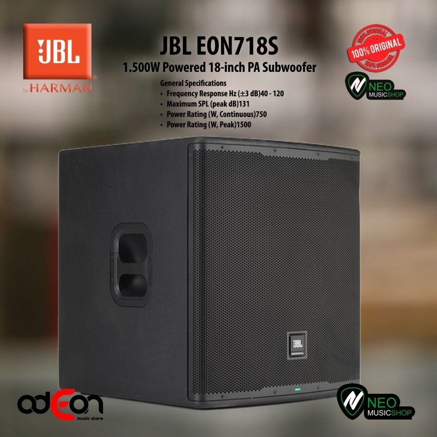 JBL EON718S EON 718S EON718 1.500W Powered 18-inch PA Subwoofer