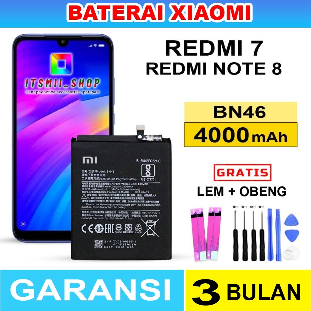 BATERAI BATRE XIAOMI REDMI 7 / REDMI NOTE 8 BN46 ORIGINAL