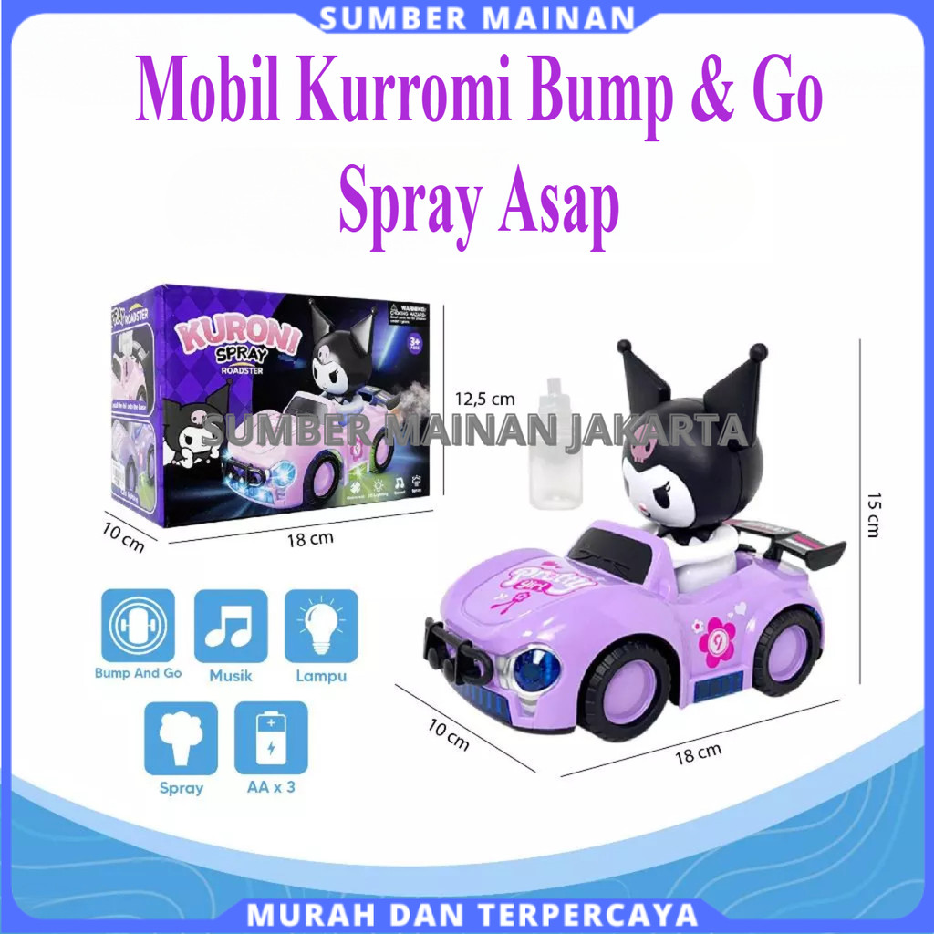 Mainan Anak Mobil Karakter Boneka Lampu Spray Baterai Mobilan Lucu Seru Favorit Anak