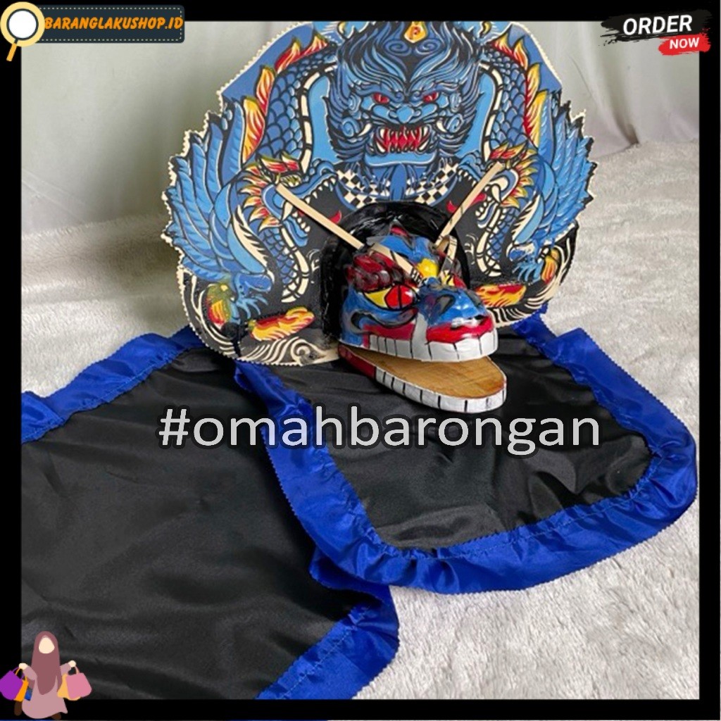 Barongan Devil Biru Spon Ukuran Tanggung Free Kemul Untuk Anak anak