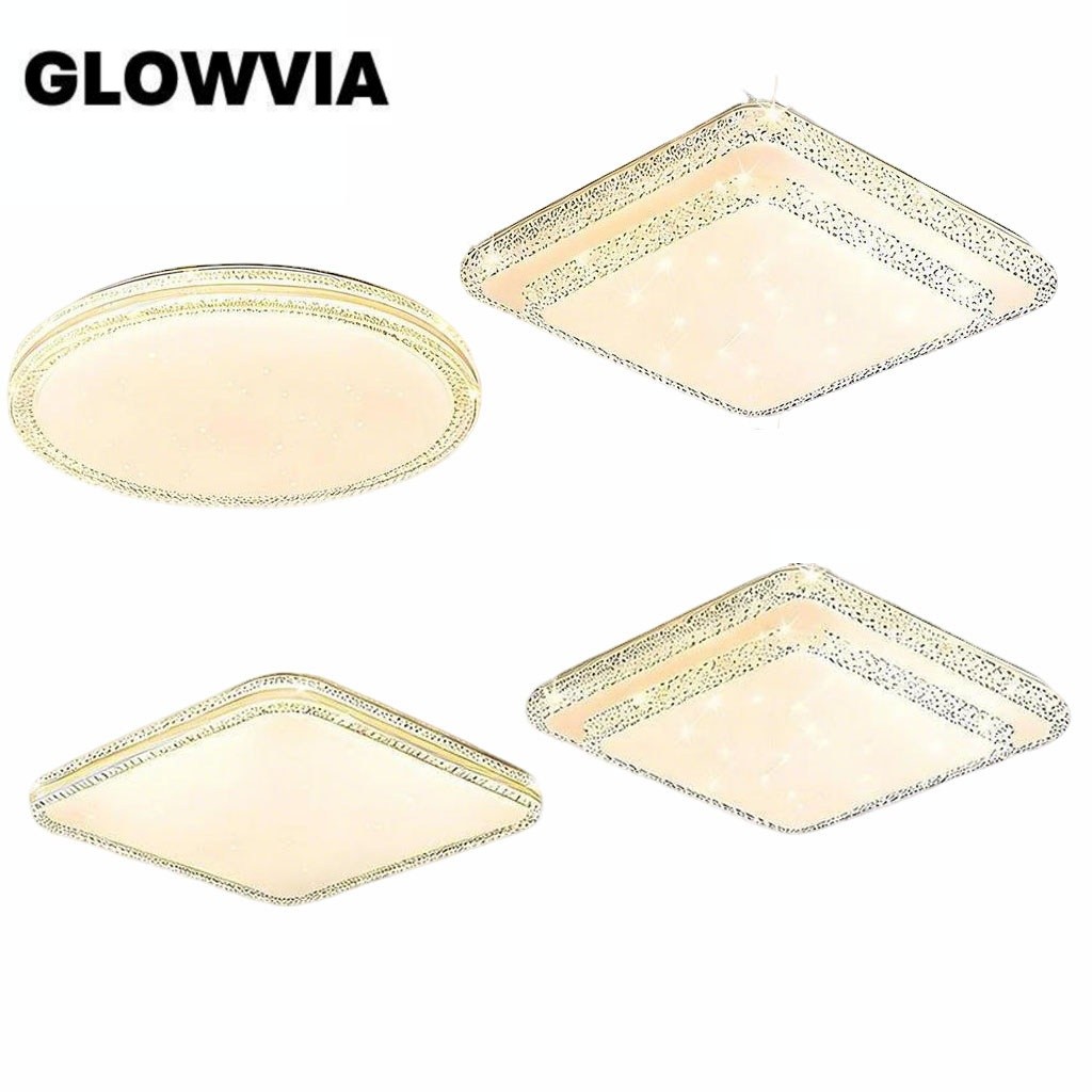 GLOWVIA Lampu Plafon Minimalis Modern Lorong Dekorasi Hias LED Bulat Pvc 48 Watt 3 Warna Kamar Tidur